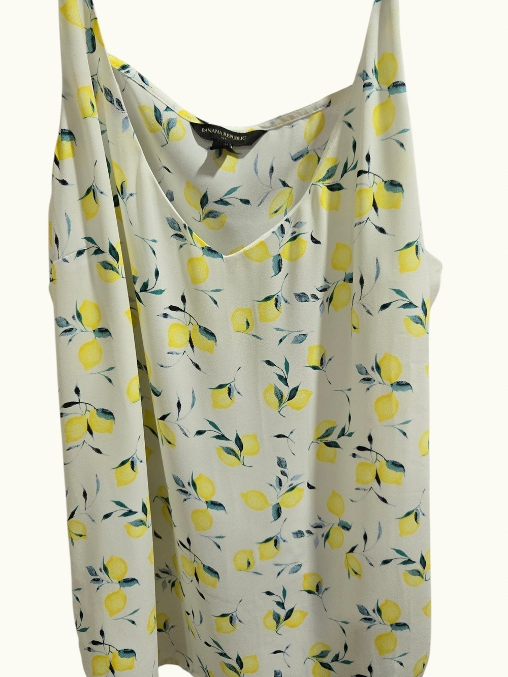 Banana Republic Cream Lemon-Print V-Neck Cami